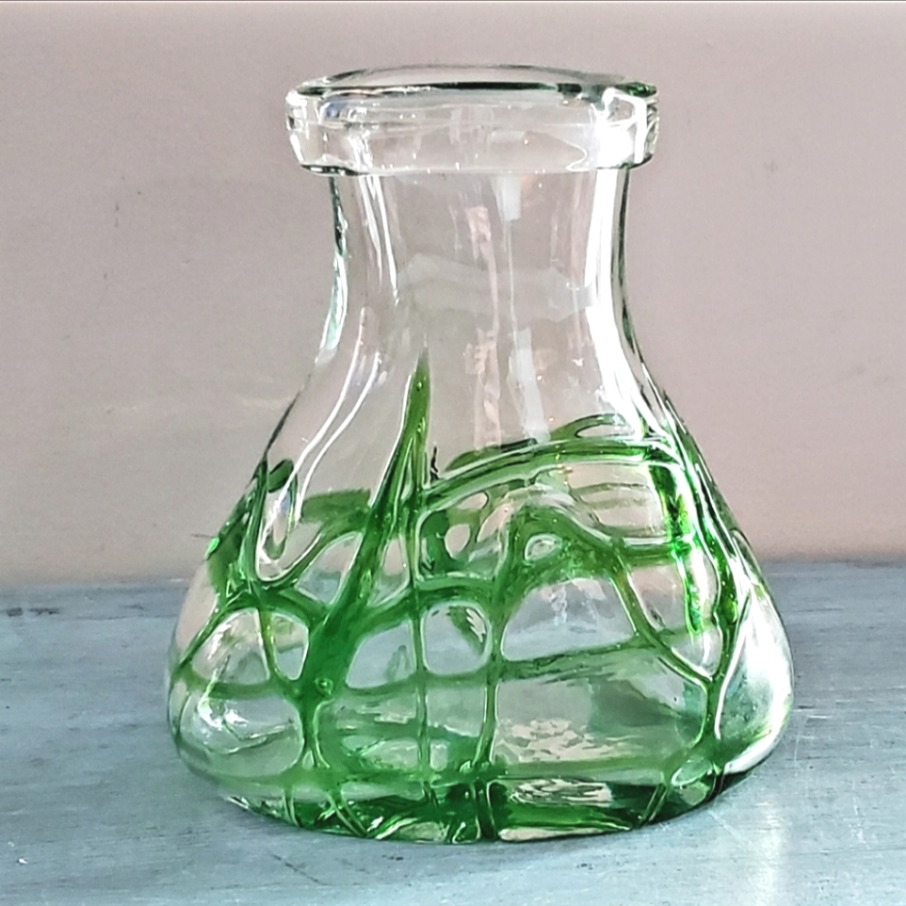 Vintage Handblown Webbed Glass Vase